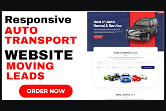 build auto transport logistics website trucking website moving lead sales funnel