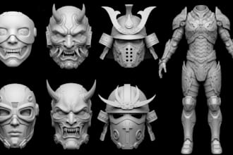 create custom 3d mask 3d helmet 3d anime mask 3d cosplay mask stl for printing