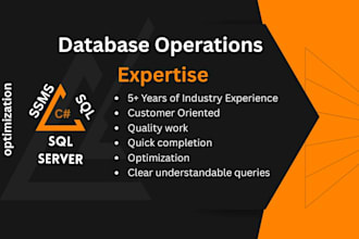 fix microsoft sql server bugs, write queries and set up databases