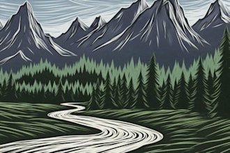 do awesome linocut illustration art