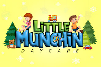 do modern unique kids, daycare, childcare, preschool and toy shop logo design
