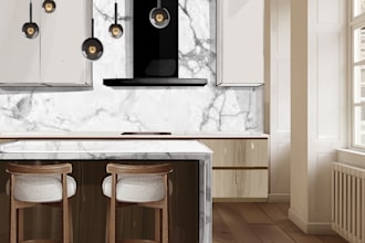 draw an interior design perspective, room sketch drawing