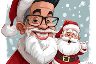 draw christmas cartoon caricature