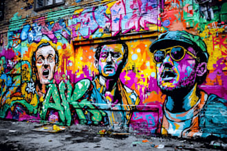 create a hand drawn original graffiti design, wall or street art for you