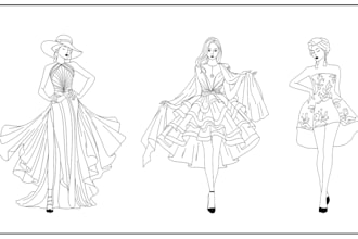 draw custom vector line art and detailed illustrations