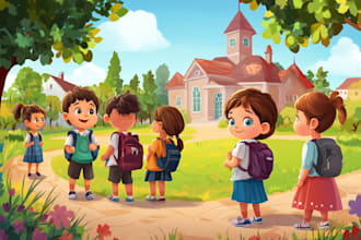 design children story book illustrations and covers