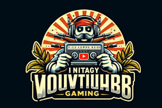 make vintage youtube gaming logo with my own creative thinking