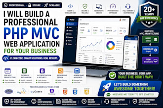 build a professional PHP mvc web application for your business