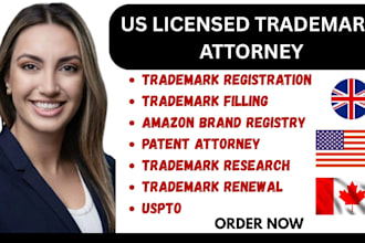 be your licensed trademark attorney for trademark applications and office action