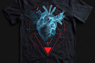 create a custom illustrated graphic t shirt design