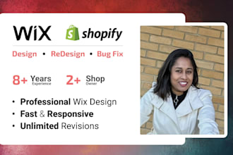 build responsive wix or shopify website