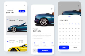 develop car rental app, car buying and selling app, car auction app, car trade