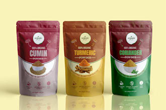 design premium label and pouch packaging for your product