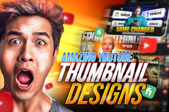 design custom clickbait and attractive thumbnail