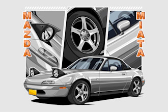 create detailed car vector illustrations