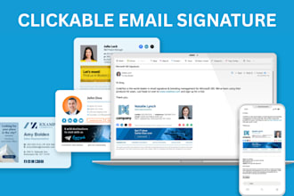 business HTML email signature for gmail outlook clickable signature