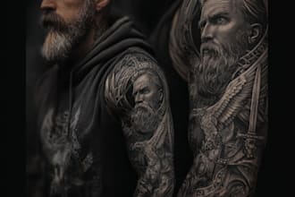 professionally design your sleeve tattoo , chest tattoo