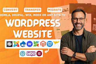 transfer or migrate website from joomla, drupal, webflow, or wix to wordpress