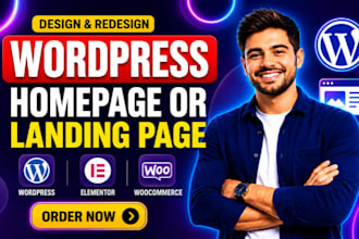 design wordpress landing page, sales funnel, one page website or homepage design