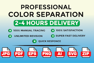 do professional color separation for screen printing