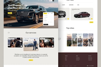 create taxi booking website, chauffeur, taxi website and limousine website