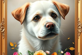 do pet portrait, digital art, dog portrait, pet memorials