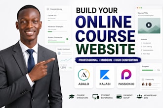 create online course website mobile app bubble io adalo kajabi with passion io
