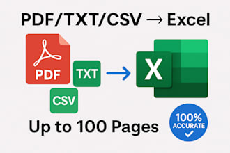 convert PDF to excel, and txt to PDF accurately