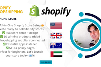 setup shopify dropshipping ,ads