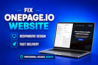 fix onepage io website, onepage io issues, onepage io bugs, redesign onepage io