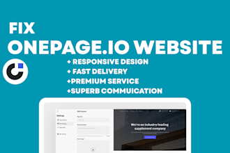 fix onepage io website, onepage io issues, onepage io bugs, redesign onepage io