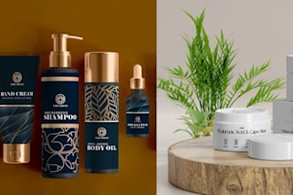 create premium label design and packaging design for skincare, cosmetic