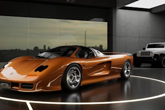 render 3d luxury car showroom interior, car dealership, automotive design, cgi