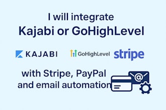 integrate german kajabi or gohighlevel with stripe, paypal and email automation