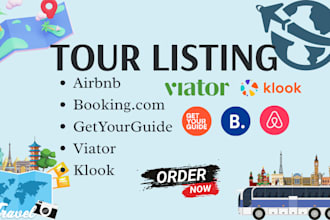 list your tours on klook , getyourguide, viator, tripadvisor, bokun, airbnb