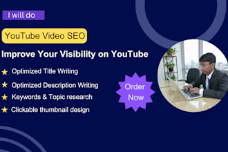 be your youtube SEO expert for video ranking and growth