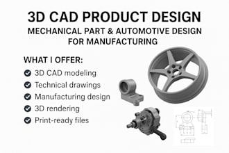 do 3d cad product design mechanical part automotive design for manufacturing