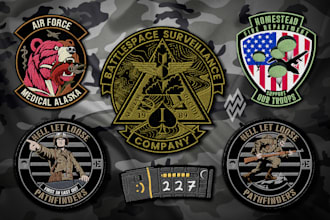 design stunning military patch, logo and badge