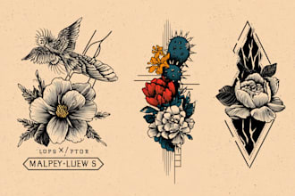 make a minimalist lineart tattoo design or illustration