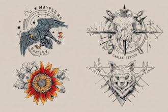 draw linework tattoo design or minimalist tattoo for you