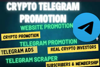do telegram promotion, grow telegram group channel to gain real telegram members