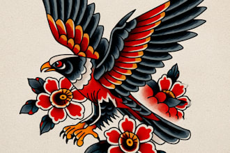 create any design in flash traditional tattoo style