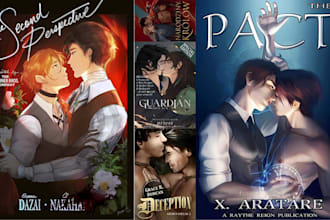 design custom gay couple illustration, lgbtq book cover, gay romance ebook