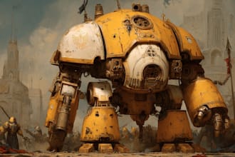 draw a detailed warhammer illustration