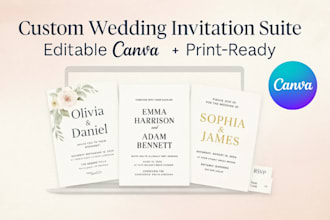 design elegant, custom wedding invitations, rsvp and save the date templates