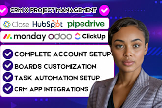 setup close crm hubspot crm clickup automation monday crm pipedrive crm clickup