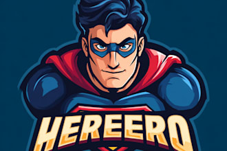 design your original superhero cartoon character and comic logo