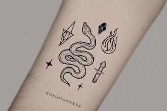 design an amazing minimalist lineart tattoo for you
