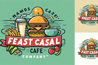 design features a fast casual cafe logo with express delivery