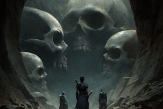 draw concept art or illustration, fantasy, horror, scifi